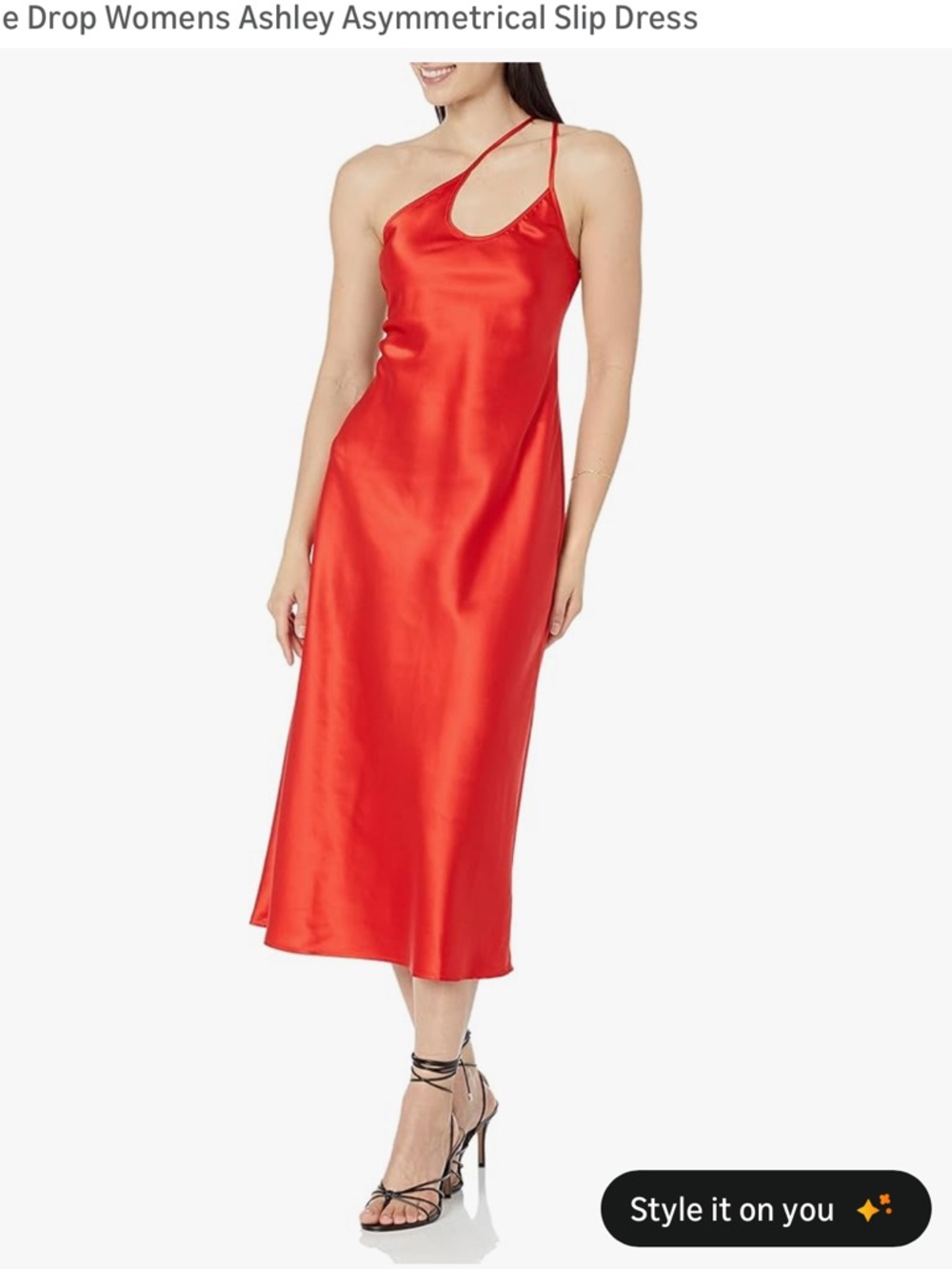 The Drop Womens Ashley Asymmetrical Slip Dress NWT